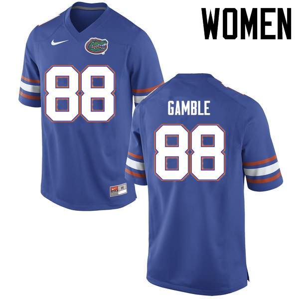 NCAA Florida Gators Kemore Gamble Women's #88 Nike Blue Stitched Authentic College Football Jersey IUT2764OK